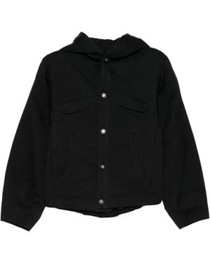 Adererror Buttoned Hooded Jacket - Black