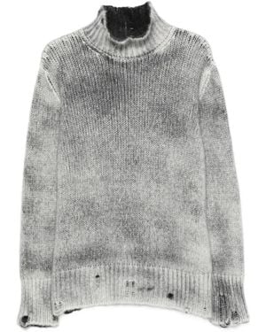 Avant Toi Distressed-Detail Jumper - Grey