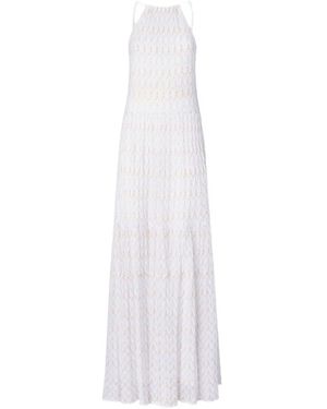 Missoni Halterneck Patterned Maxi Dress - White