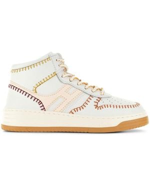 Hogan High-Top-Sneakers Mit Schnürung - Weiß