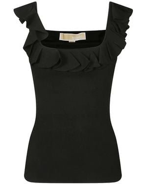 Michael Kors Ruffled Tank Top - Black