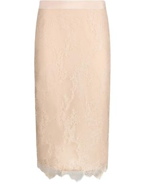 Liu Jo Lace Scalloped-Hem Mid Skirt - Natural
