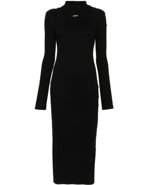 Off-White c/o Virgil Abloh Geripptes Kleid Mit Off Stamp-Print - Schwarz