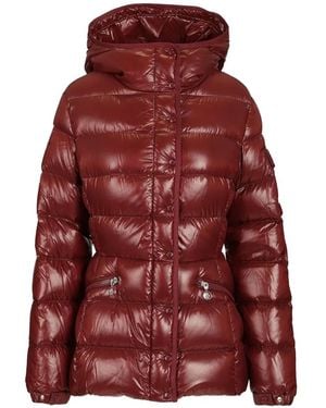Moncler Gefütterte Jacke Mit Logo-Patch - Rot