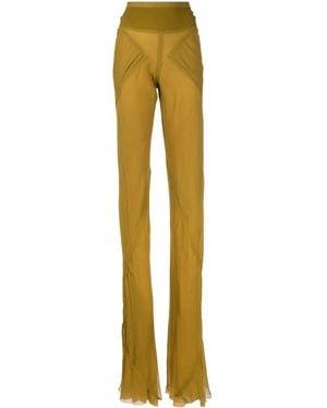 Rick Owens Sheer-Panelled Design Pants - Yellow