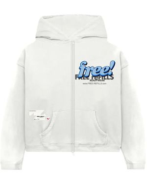 Free Refills Tabloid Graphic Hoodie - White
