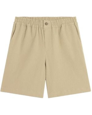 Maison Kitsuné Elasticated-Waist Seersucker-Texture Shorts - Natural