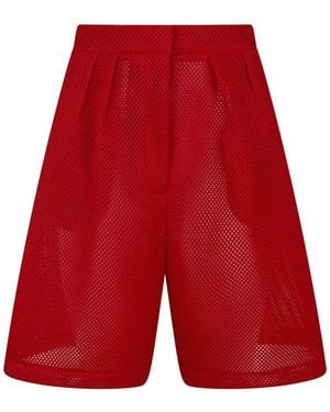 Frankie Shop Marfa Mesh Pleated Shorts - Red