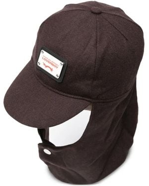 Charles Jeffrey Logo-Plaque Flap Cap - Brown
