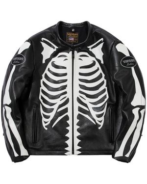 Vanson Leathers Bones Flat-Track Leather Jacket - Black