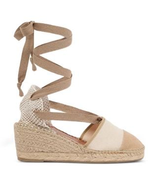CAREL PARIS Parasol Lace-Up Wedge Espadrilles - Natural