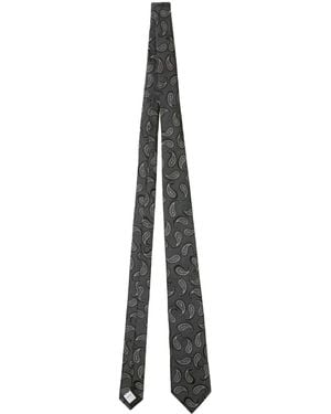 Burberry Paisley-Print Tie - Gray