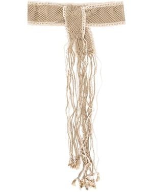 Momoní Millor Fringe-Detail Crochet Belt - Blanc