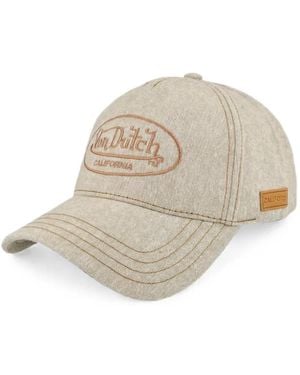 Von Dutch Logo-Embroidered Baseball Cap - Natural