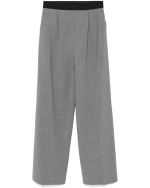 MSGM Pantaloni Affusolati Con Banda Logata - Grigio