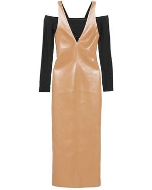 Nanushka Halterneck Midi Dress - Natural