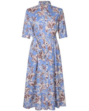 Liu Jo Poplin Midi Dress - Blue