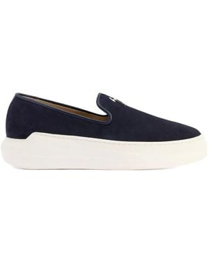 Giuseppe Zanotti Mocassins Conley Signature En Velours - Blue