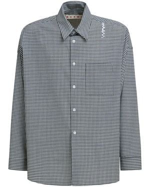 Marni Check Pattern Shirt - Grey