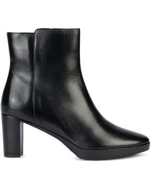 Geox 60Mm Walk Pleasure Zip-Detail Block-Heel Boots - Black