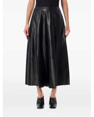 Arma Elini Paneled Leather Midi Skirt - Black