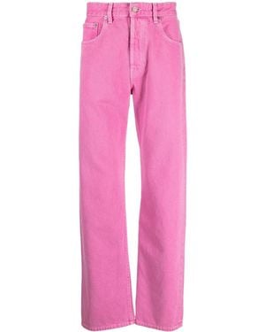 Jacquemus Logo-Patch Straight-Leg Jeans - Pink