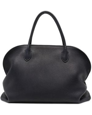 The Row Agnes 16 Leather Tote Bag - Black