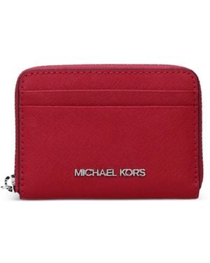 Michael Kors Cross-Hatch Cardholder - Red