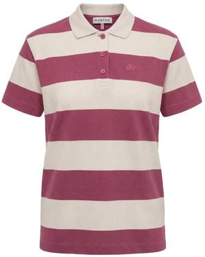 Munthe Striped Polo Top - Pink