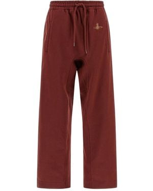 Vivienne Westwood Brushed Embroidery Ember Track Trousers - Red