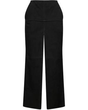 Rick Owens Seam-Detail Leather Pants - Black