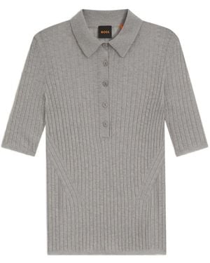 BOSS Polo De Canalé Con Botones - Rosa