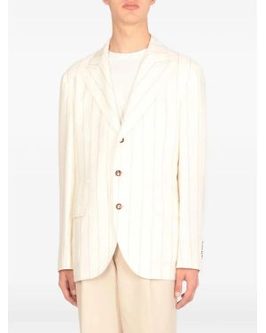Brunello Cucinelli Pinstripe-Pattern Blazer - White