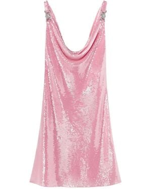Versace Rosa Pailletten Cowl Neck Kleid - Pink
