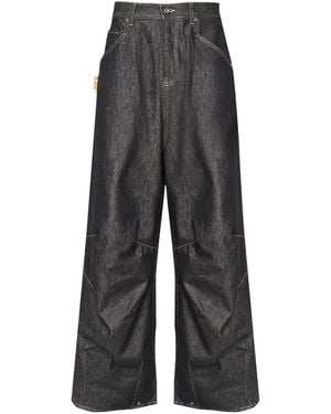 PDF CHANNEL Pocket-Detail Cotton Jeans - Grey