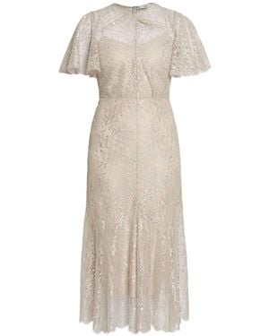 Erdem Short-Sleeve Midi Dress - Natural