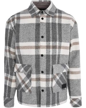Gaelle Plaid Long-Sleeve Shirt - Grey