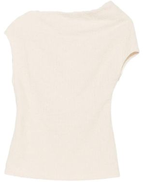 TOTEME Asymmetric Textured Top - White