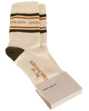 Golden Goose ストライプ靴下 - ナチュラル