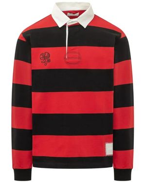 Woc Manchester Striped Polo Shirt - Red