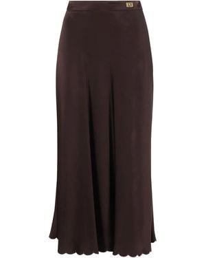 Elisabetta Franchi Gonna A Vita Alta - Marrone
