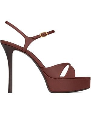 Saint Laurent 85Mm Debbie Platform Sandals - Brown