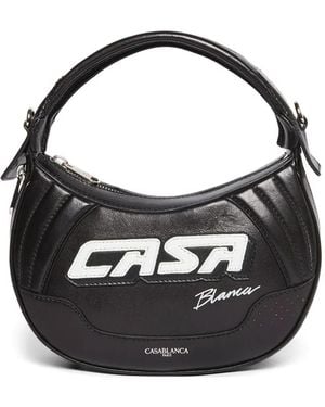 CASABLANCA Sac Porté Épaule Biker À Logo Imprimé - Black