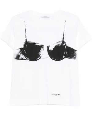 Givenchy Camiseta De Algodón Con Estampado Cutaway - Blanco