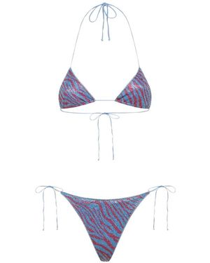 Oséree Animalier Bikini Mit Glitter-Optik - Weiß