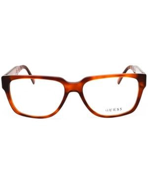 Guess Rectangle-Frame Glasses - Brown
