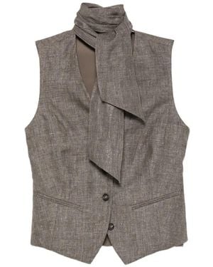 Brunello Cucinelli Weste Mit Schaldetail Und Knopfverschluss - Grau