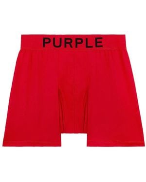 Purple Brand Logo-Print Boxer Briefs - Red