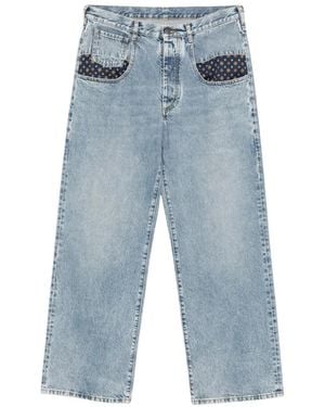 Maison Margiela Paisley-Print Insert Jeans - Blue