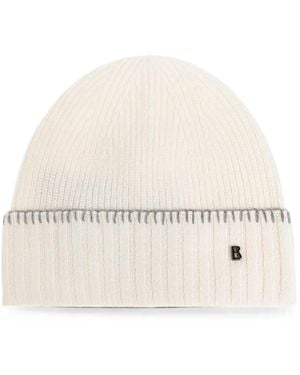 Bogner Moulan Ribbed Beanie Hat - Natural
